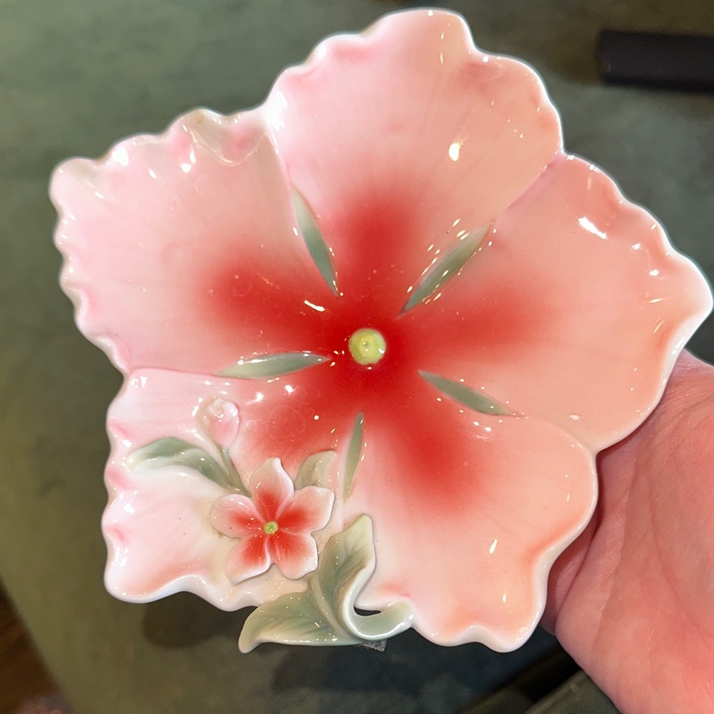 Two's Company Pink Floral Dish